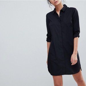OLD NAVY Black Long Sleeve Collar Shirt Dress XS